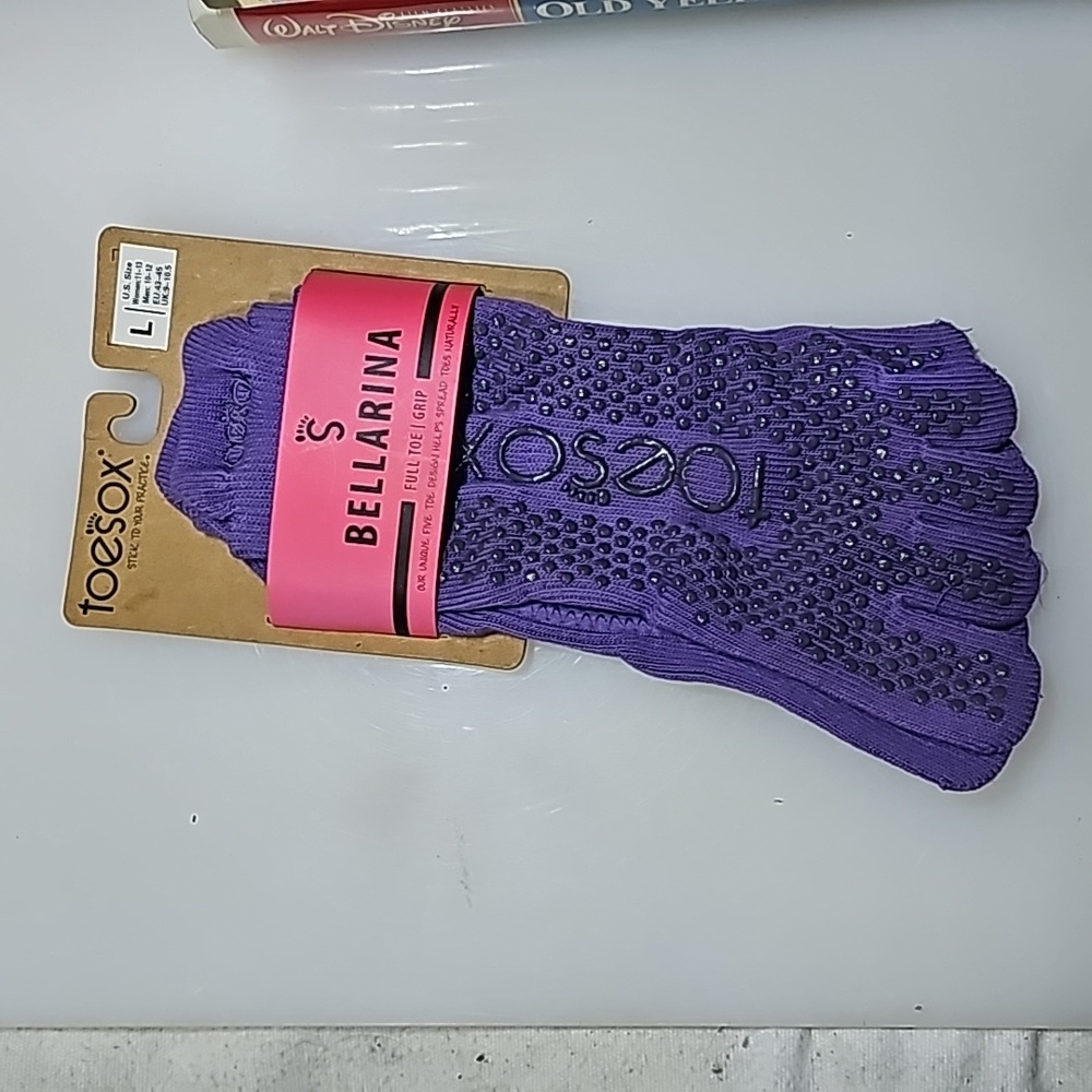 Toesox Bellarina Full toe grip socks size L